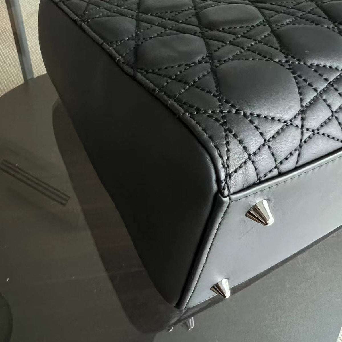 *Rare* Lady Medium Anselm Reyle Cannage Calfskin Limited Edition Black SHW