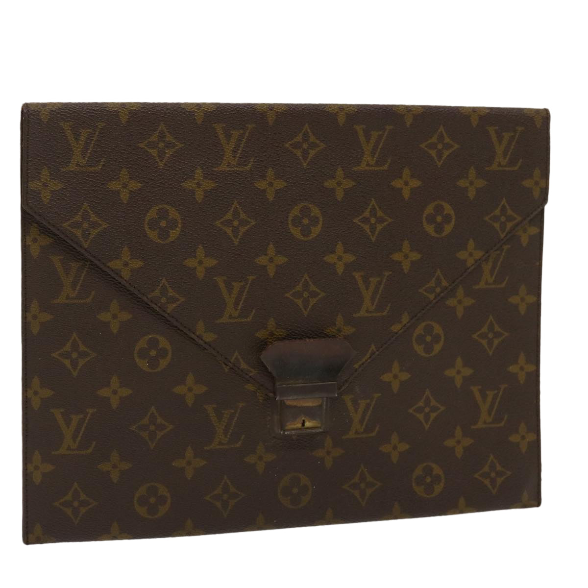 LOUIS VUITTON Monogram Posh plate Briefcase M53522 LV Auth rd2080