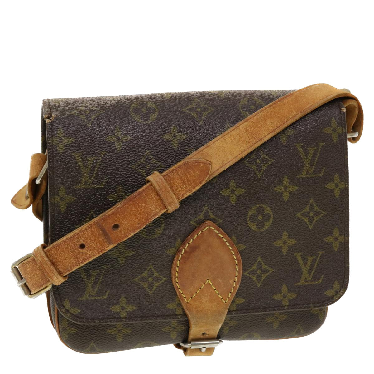 LOUIS VUITTON Monogram Cartouchiere MM Shoulder Bag Vintage M51253 Auth rd5093