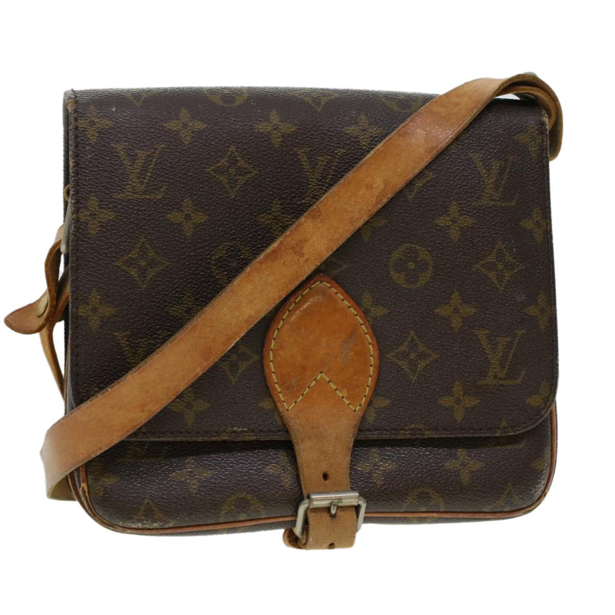 LOUIS VUITTON Monogram Cartouchiere MM Shoulder Bag Vintage M51253 Auth rd5131