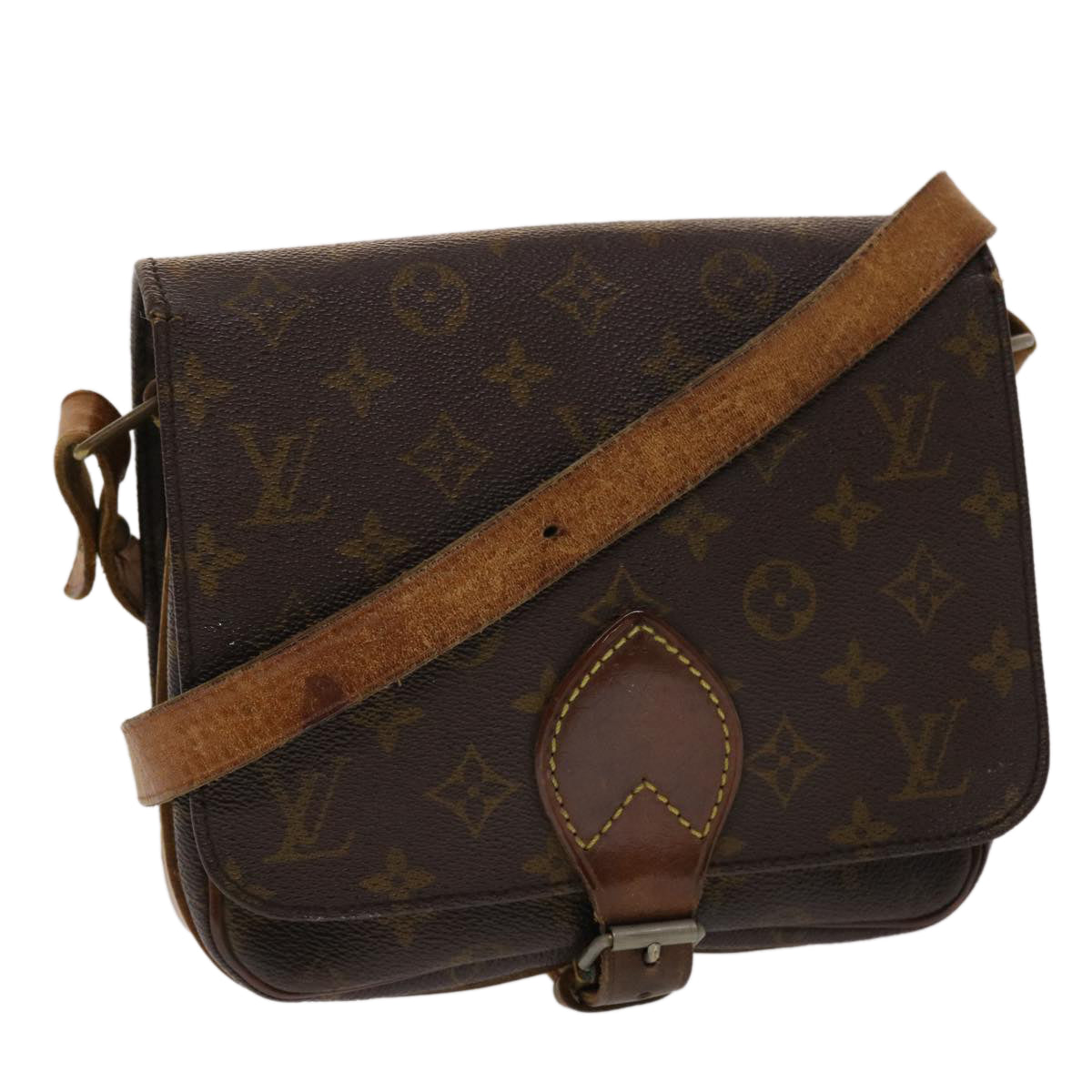 LOUIS VUITTON Monogram Cartouchiere MM Shoulder Bag Vintage M51253 Auth rd5576