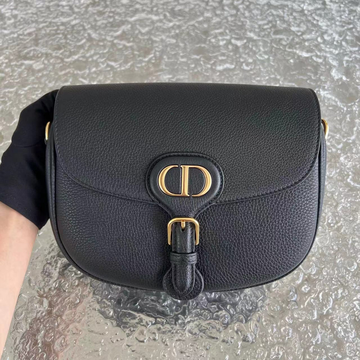 *Receipt* Caviar Bobby Medium Grained Calfskin Black Golden Hardware