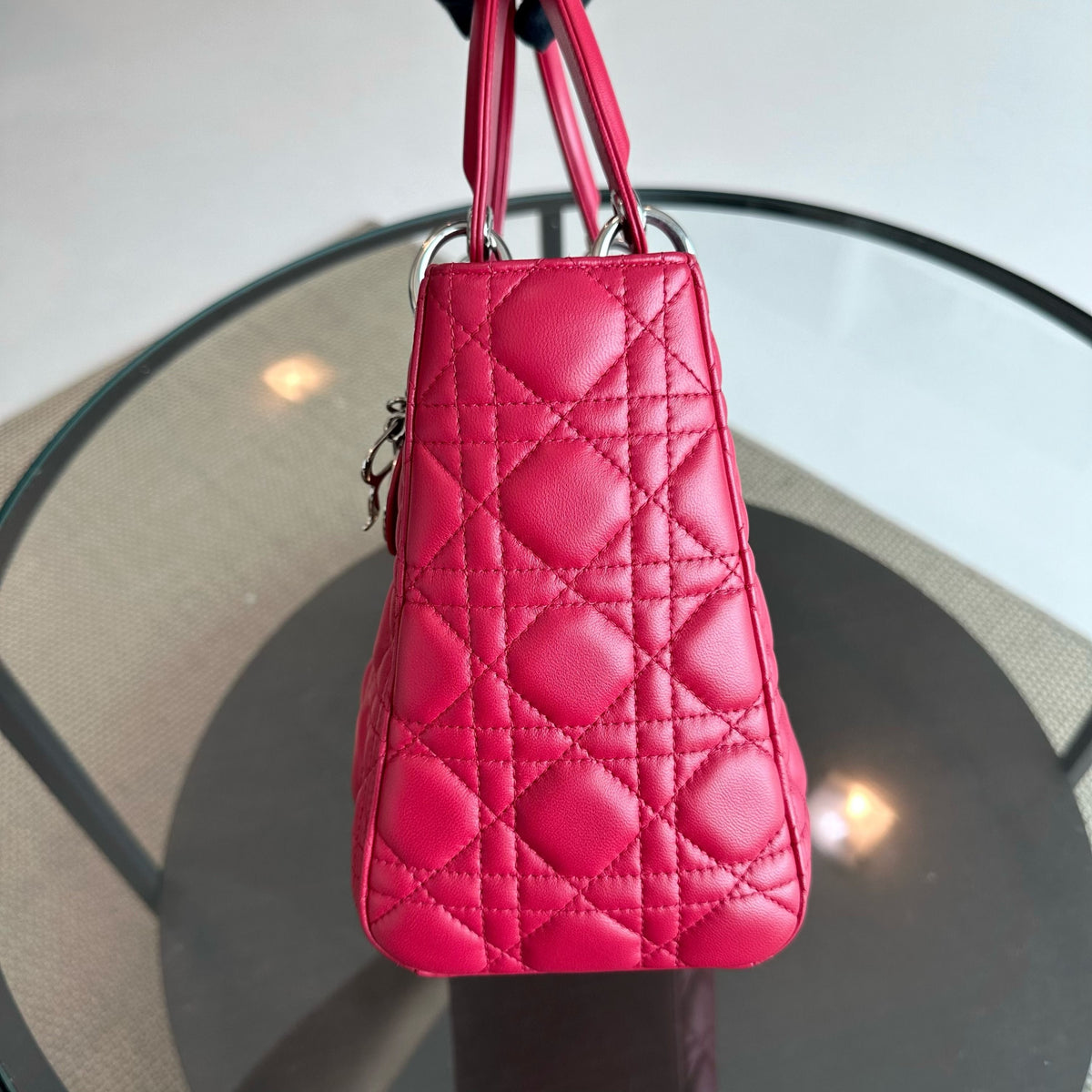 *Receipt*  Lady Medium Cannage Lambskin Red SHW
