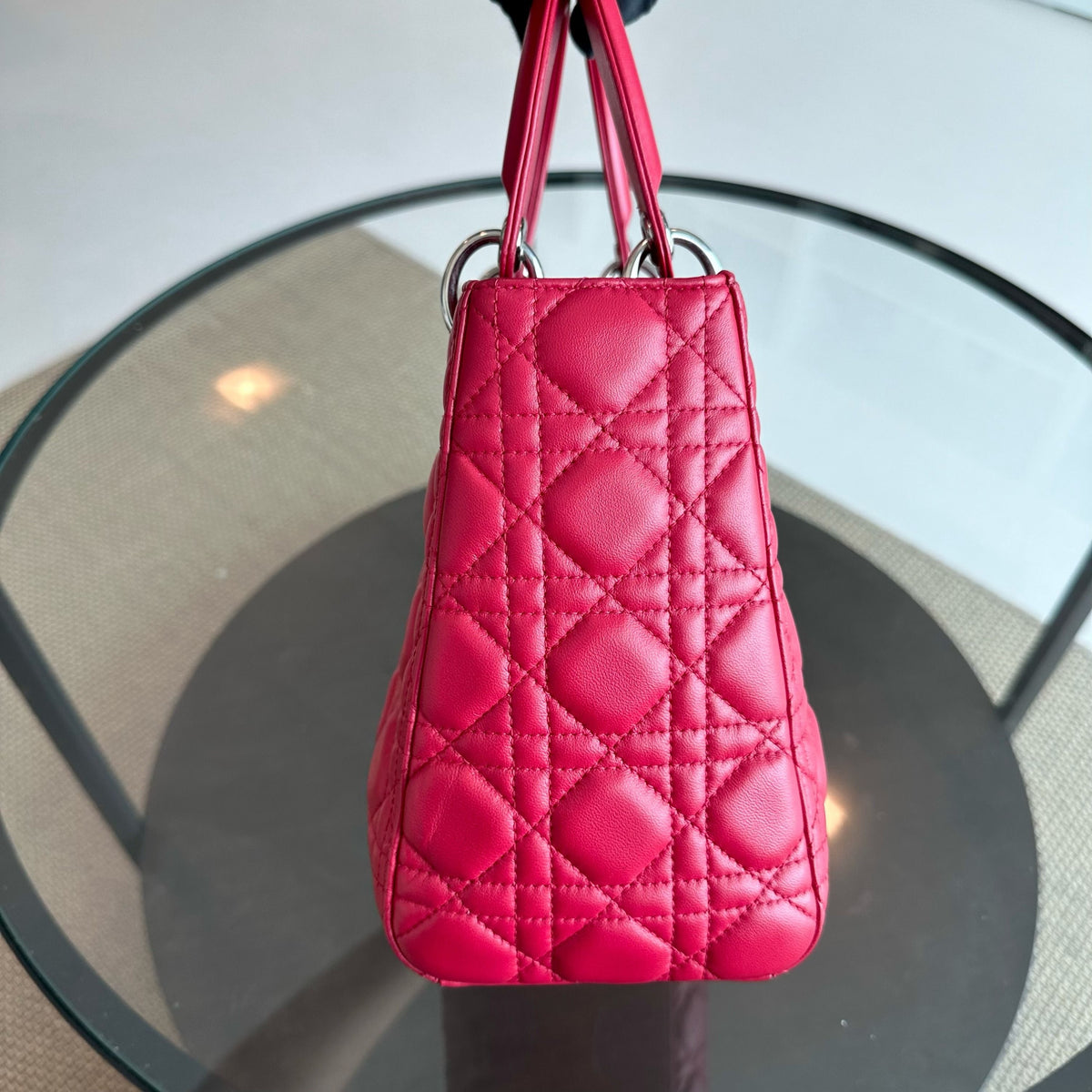 *Receipt*  Lady Medium Cannage Lambskin Red SHW