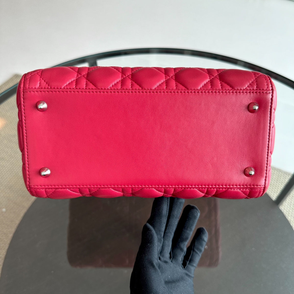 *Receipt*  Lady Medium Cannage Lambskin Red SHW