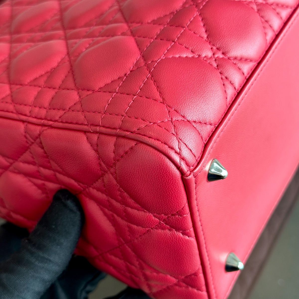 *Receipt*  Lady Medium Cannage Lambskin Red SHW
