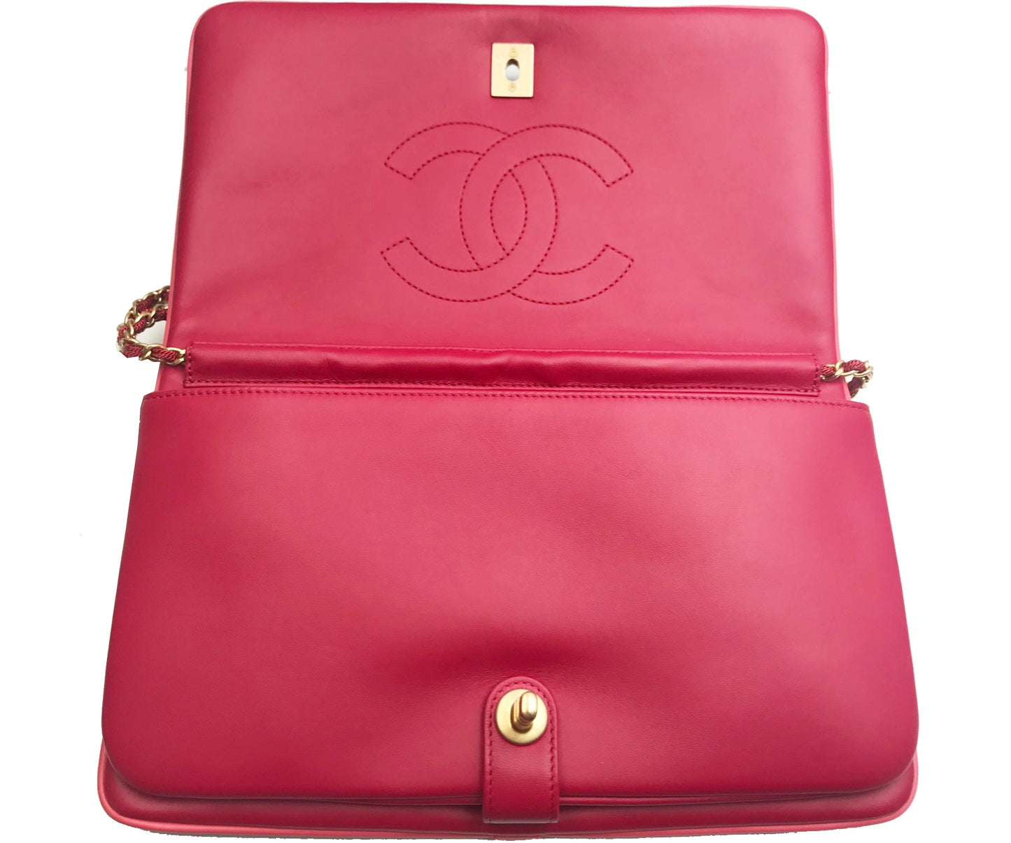 CHANEL Brand New Red Camellia Velvet Clutch Crossbody Bag