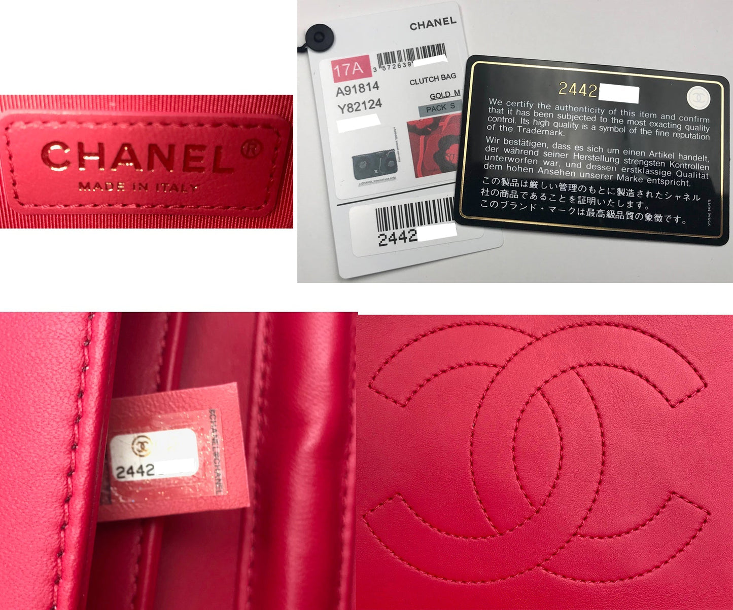 CHANEL Brand New Red Camellia Velvet Clutch Crossbody Bag