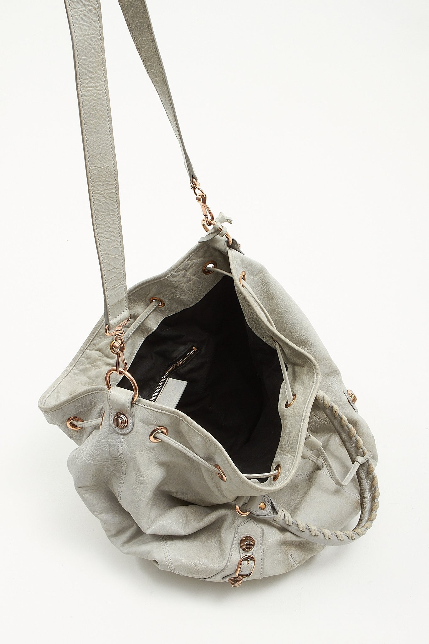 Balenciaga Seafoam (Vert D'eau) Agneau Brogues Giant Covered Pompon Tote