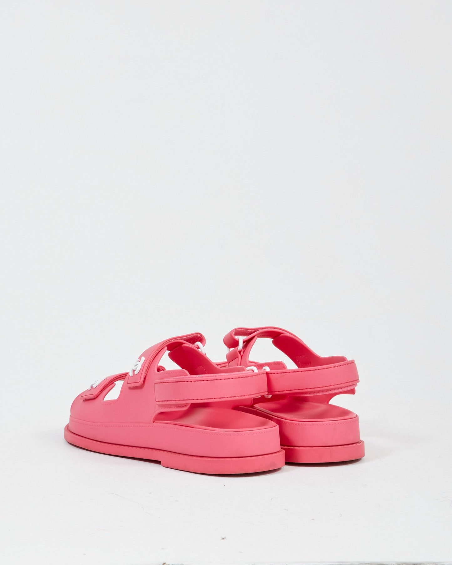 Chanel Fuchsia Rubber Strap Dad Sandal - 40