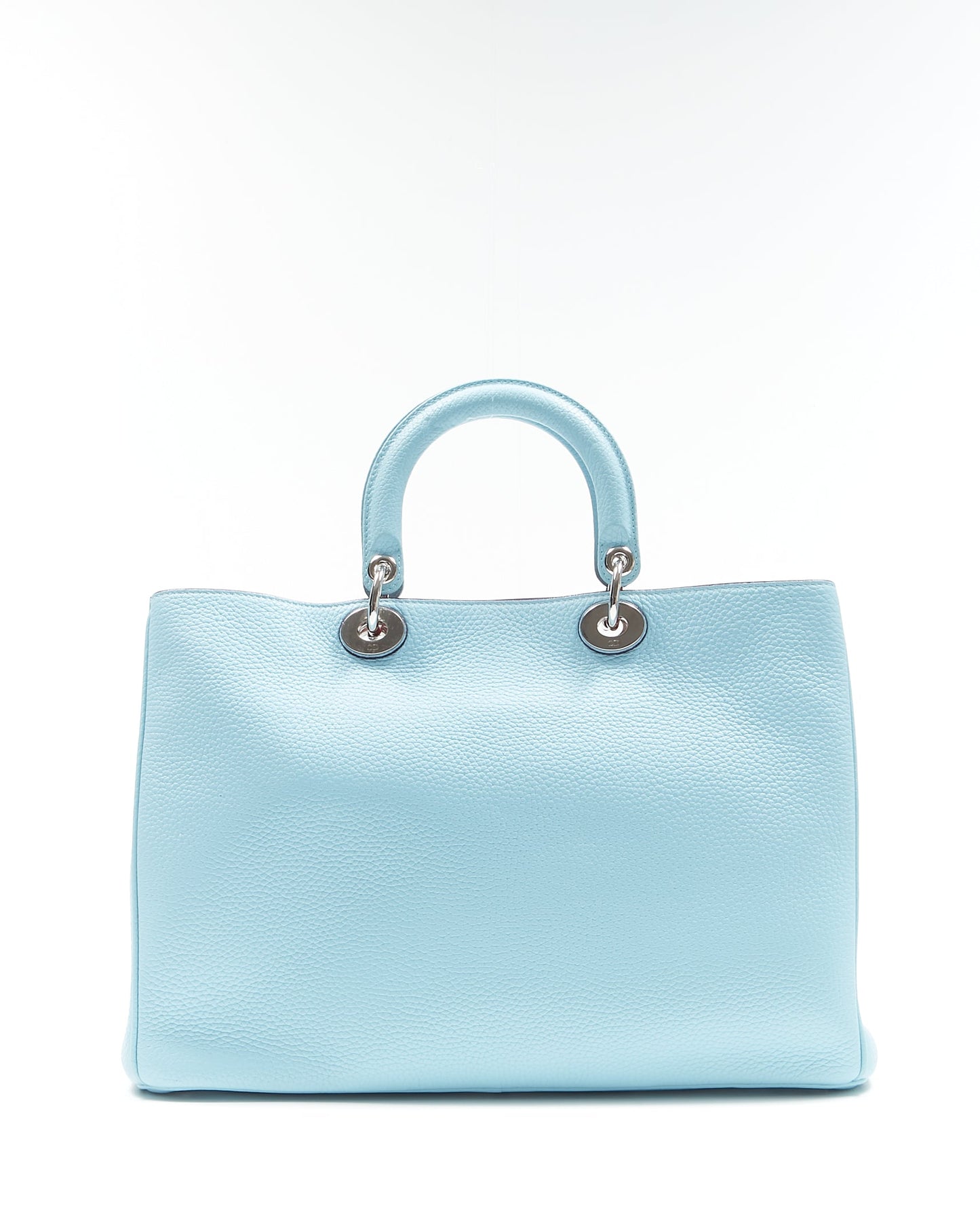 Dior Tiffany Blue Dior Pebbled Leather Diorissimo Large Tote Bag