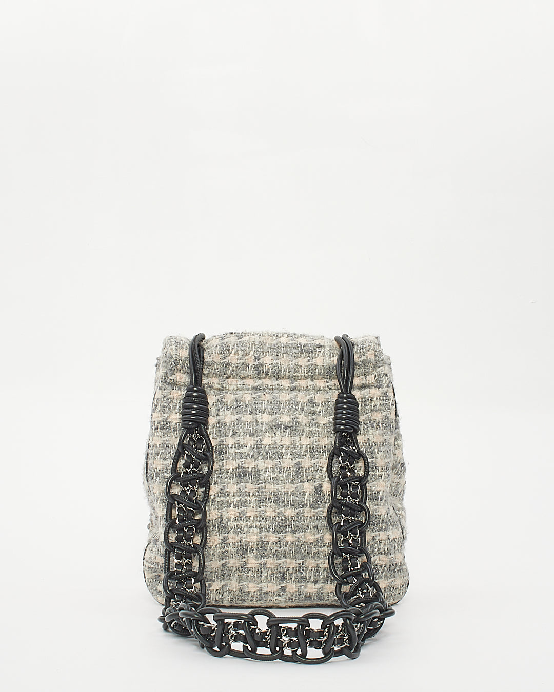 Chanel Grey Tweed Camelia Messenger Bag