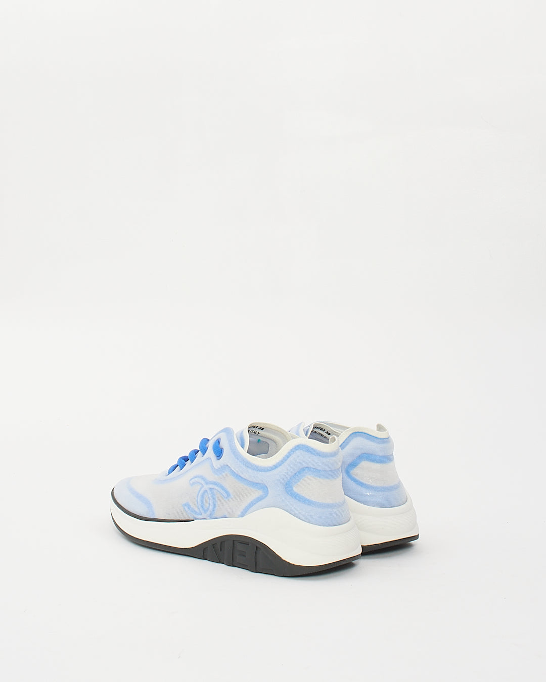 Chanel Blue Mesh/Lycra 19P CC Logo Sneakers- 38