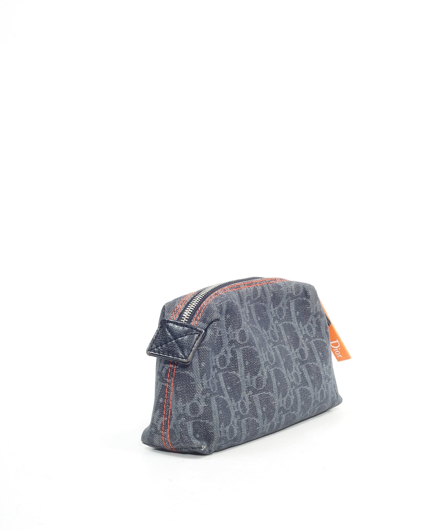 Dior Denim Blue Canvas Oblique Cosmetic Pouch