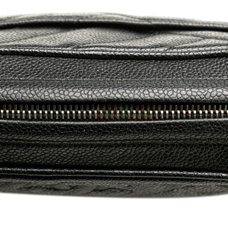 Chanel Coco Mark Bias Stitch Caviar Skin Shoulder Bag