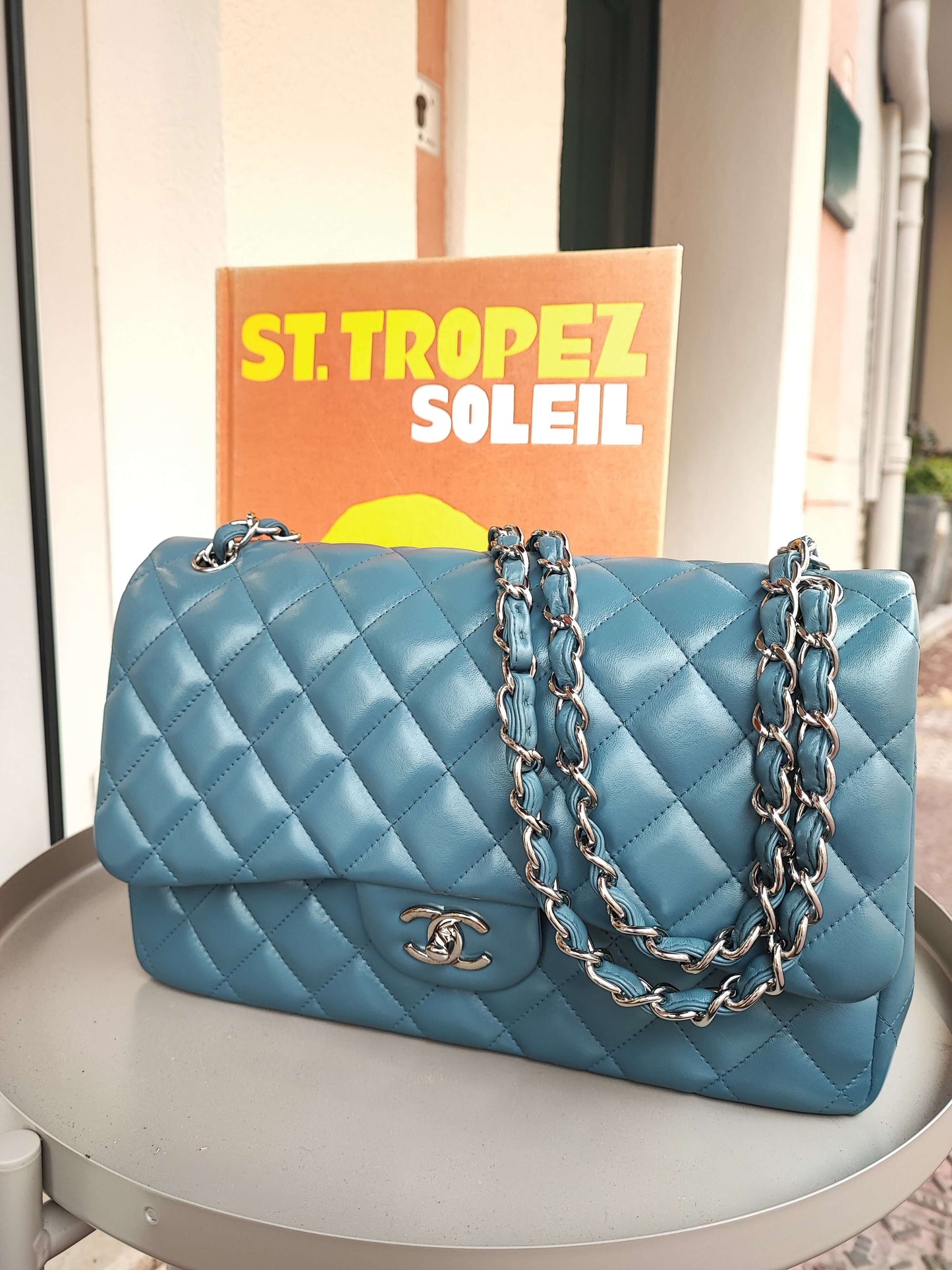 Chanel - Sac Timeless Jumbo Bleu