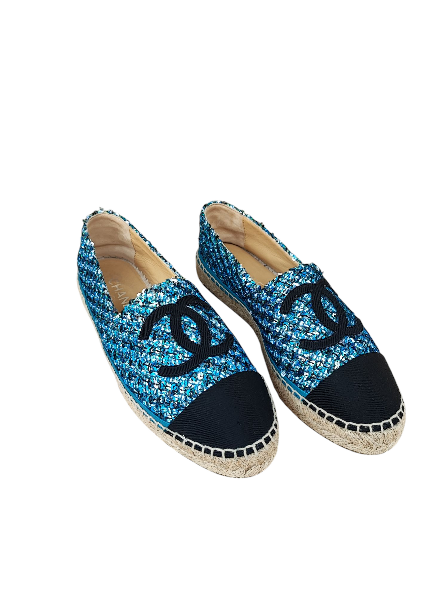 Chanel - Espadrilles bleues à sequins T39