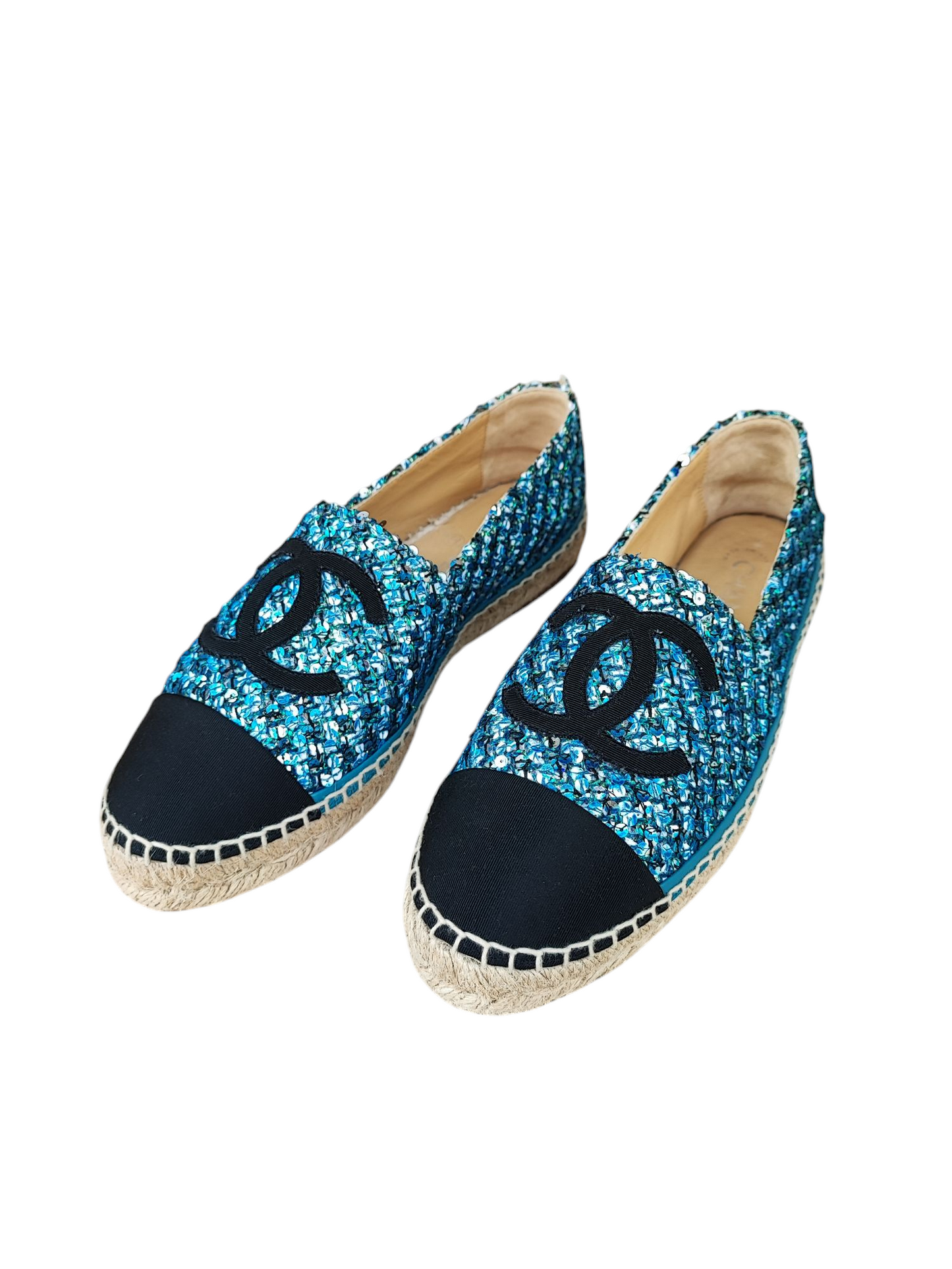 Chanel - Espadrilles bleues à sequins T39