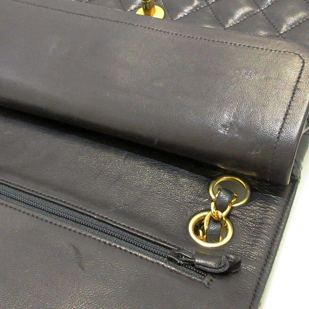 Vintage Double Flap Lambskin Black GHW