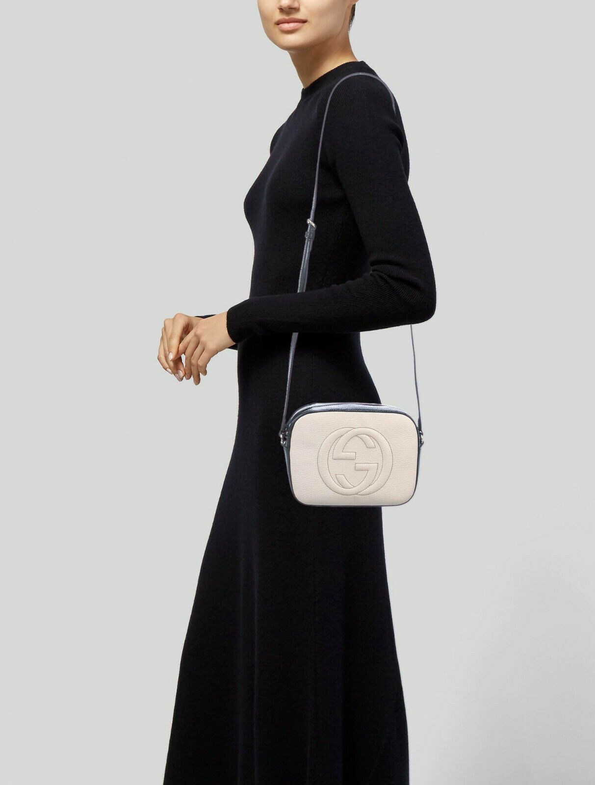 Gucci Soho Small Leather Disco Bag White