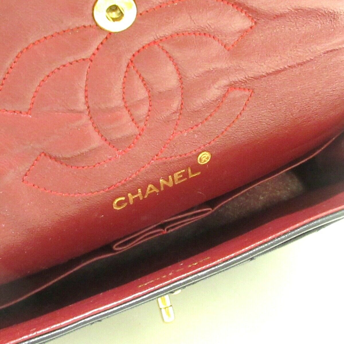 Vintage Double Flap Lambskin Black GHW