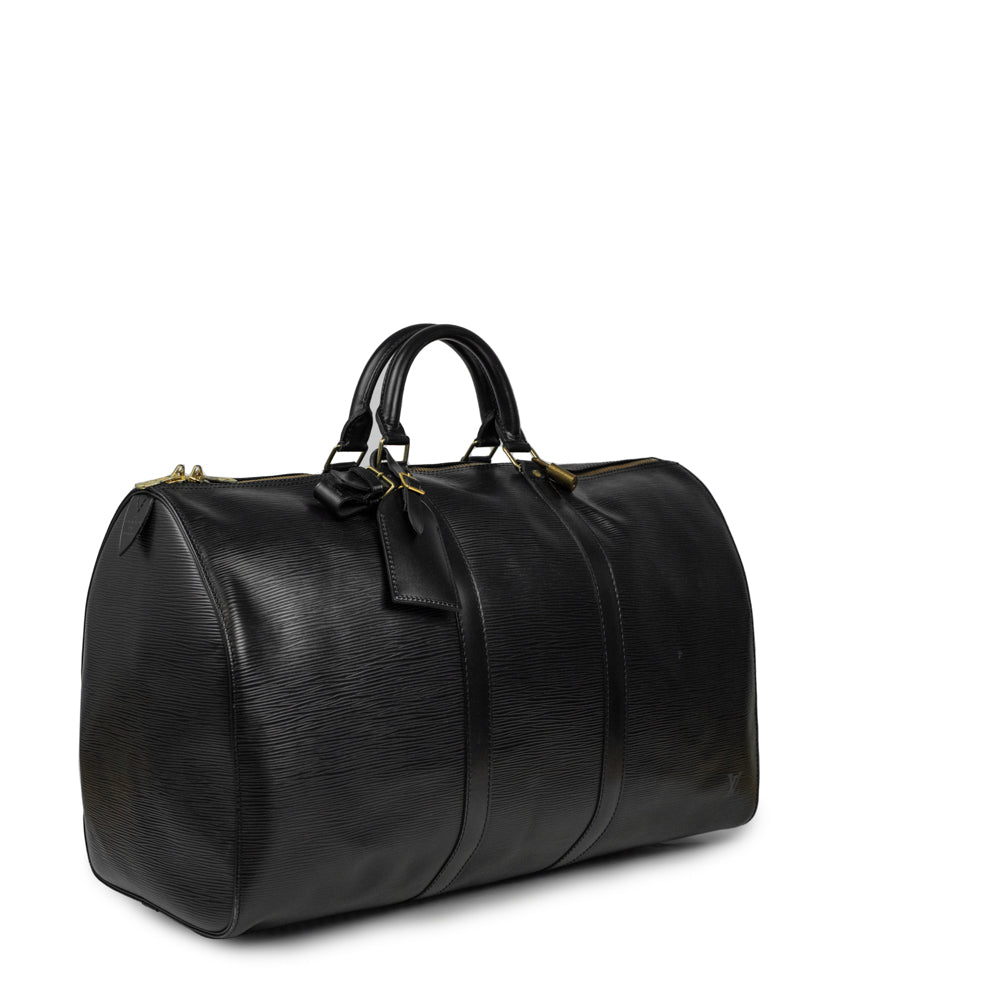 Keepall 50 Vintage en cuir épi noir