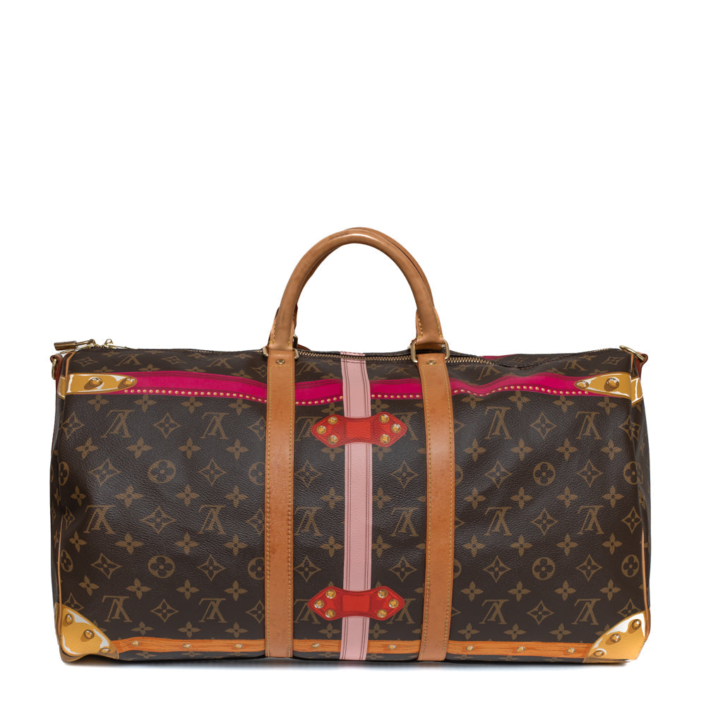 Keepall 50 Edition Summer Trunk en toile monogramme marron