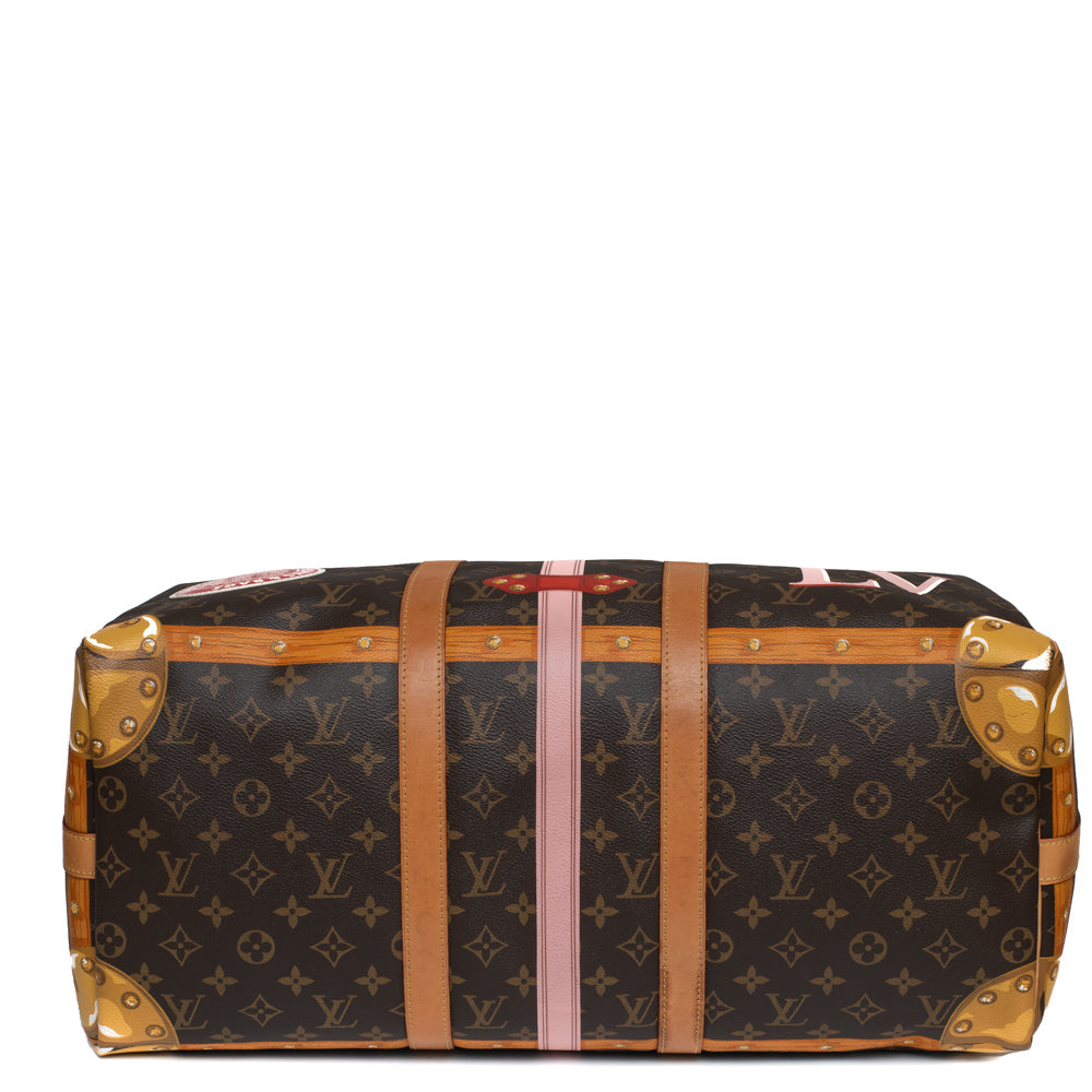 Keepall 50 Edition Summer Trunk en toile monogramme marron