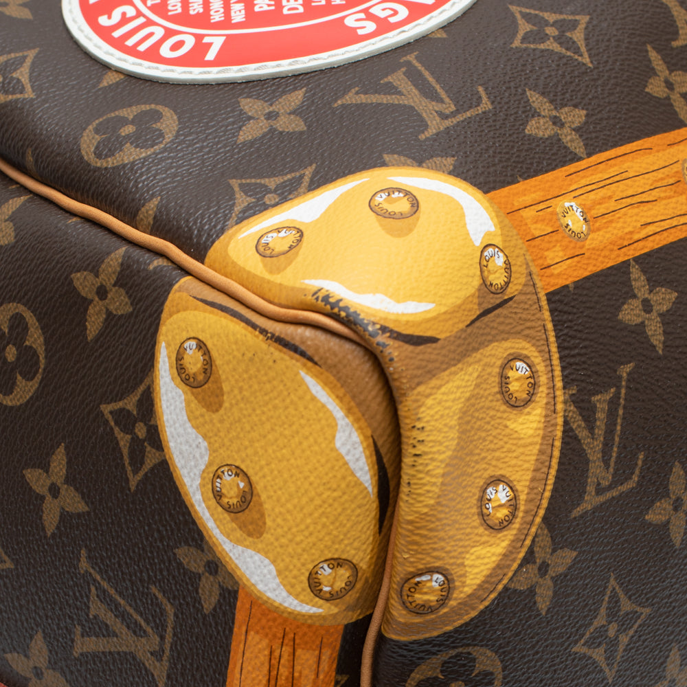 Keepall 50 Edition Summer Trunk en toile monogramme marron