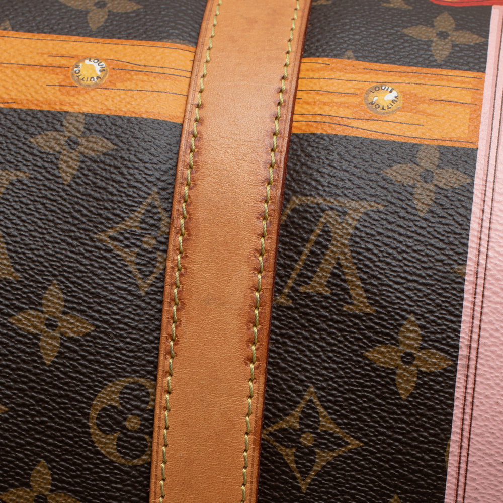 Keepall 50 Edition Summer Trunk en toile monogramme marron
