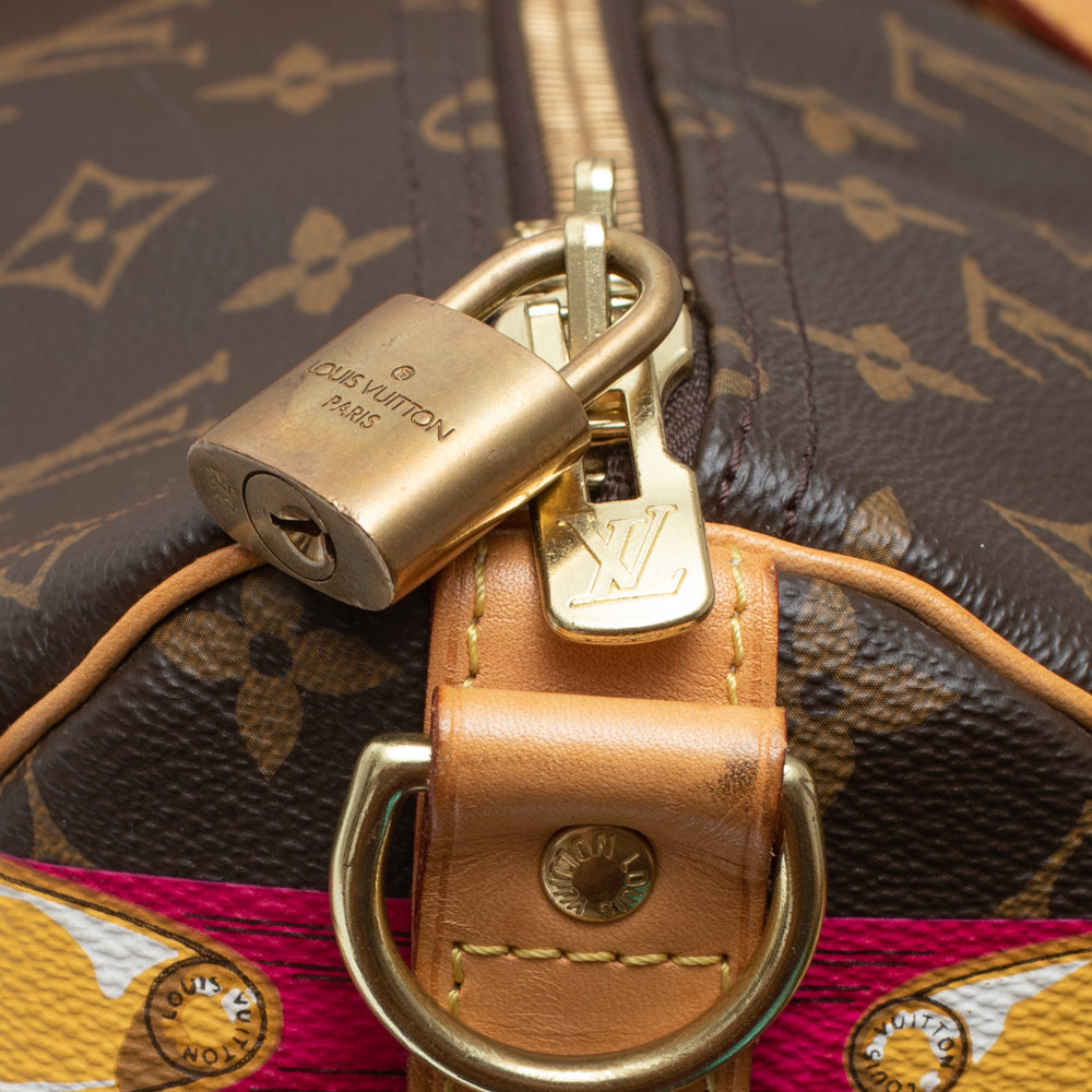 Keepall 50 Edition Summer Trunk en toile monogramme marron