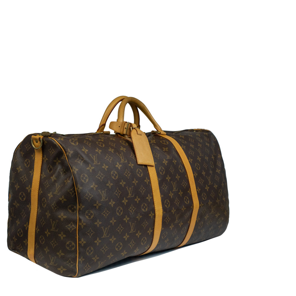 Keepall 60 Vintage en toile monogramme marron
