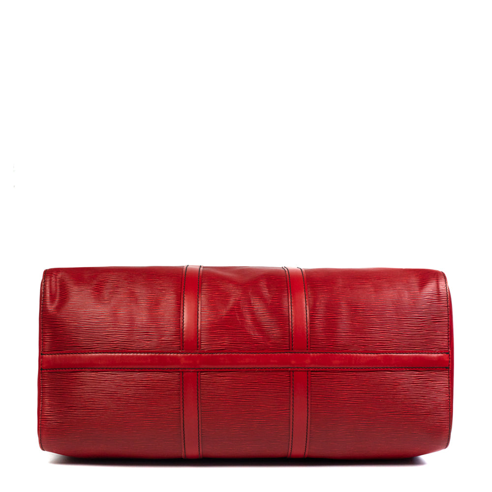 Keepall 50 Vintage en cuir rouge