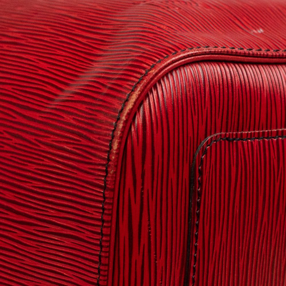 Keepall 50 Vintage en cuir rouge