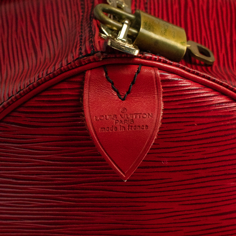 Keepall 50 Vintage en cuir rouge
