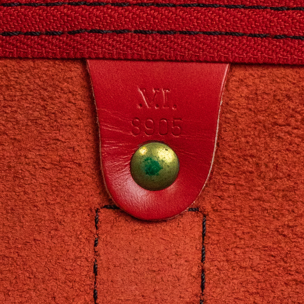 Keepall 50 Vintage en cuir rouge