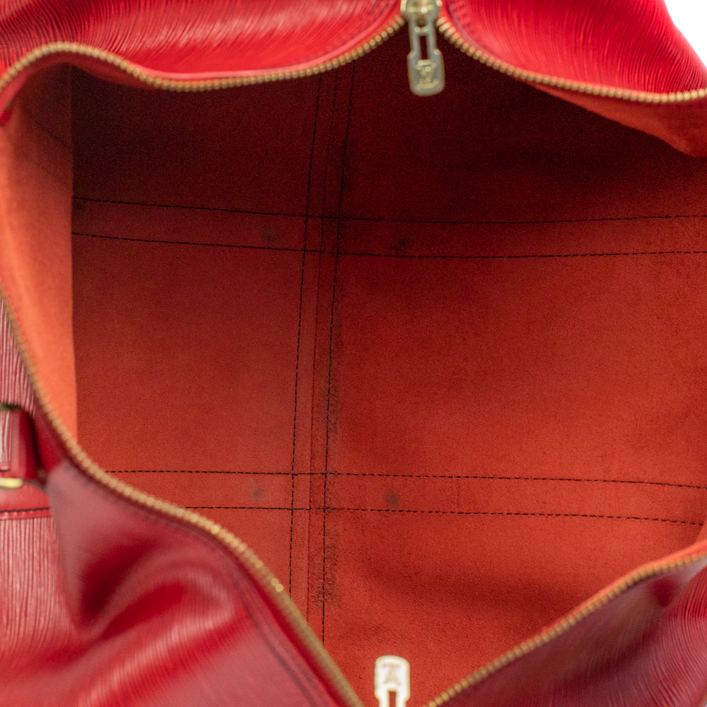 Keepall 50 Vintage en cuir rouge