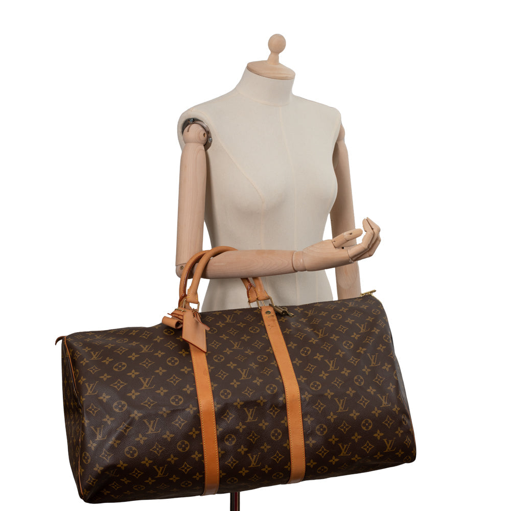 Keepall 60 Vintage en toile monogramme marron