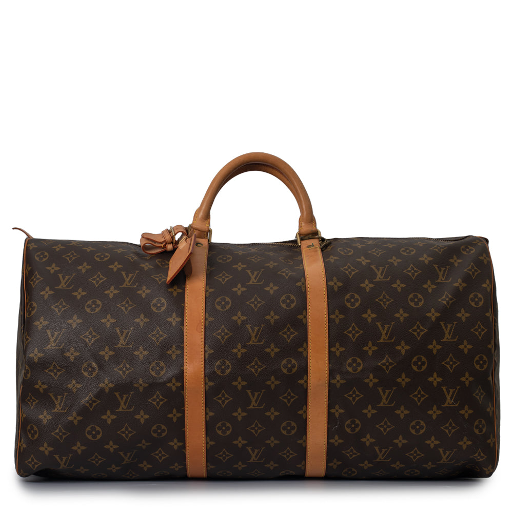 Keepall 60 Vintage en toile monogramme marron