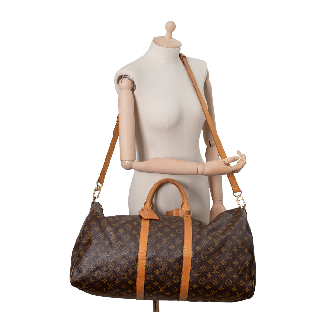 Keepall 55 Vintage en toile monogramme marron