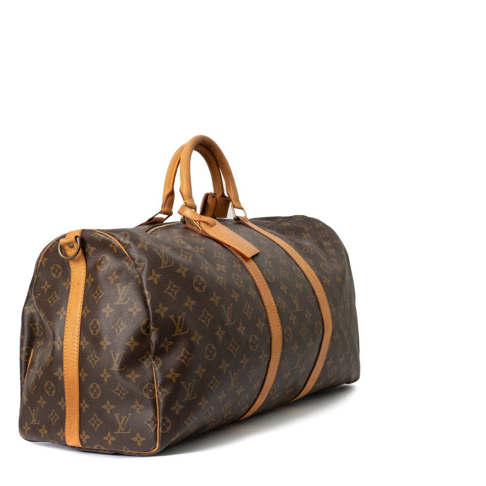 Keepall 55 Vintage en toile monogramme marron