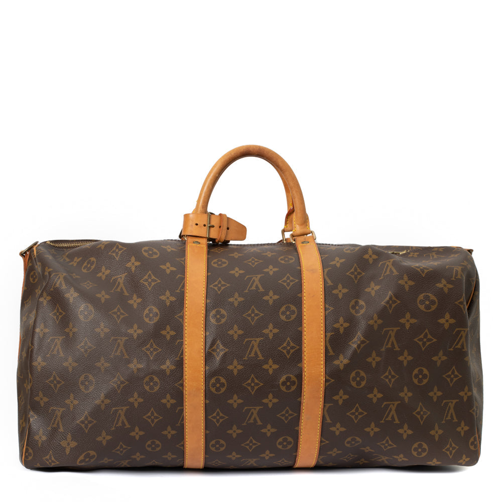 Keepall 55 Vintage en toile monogramme marron