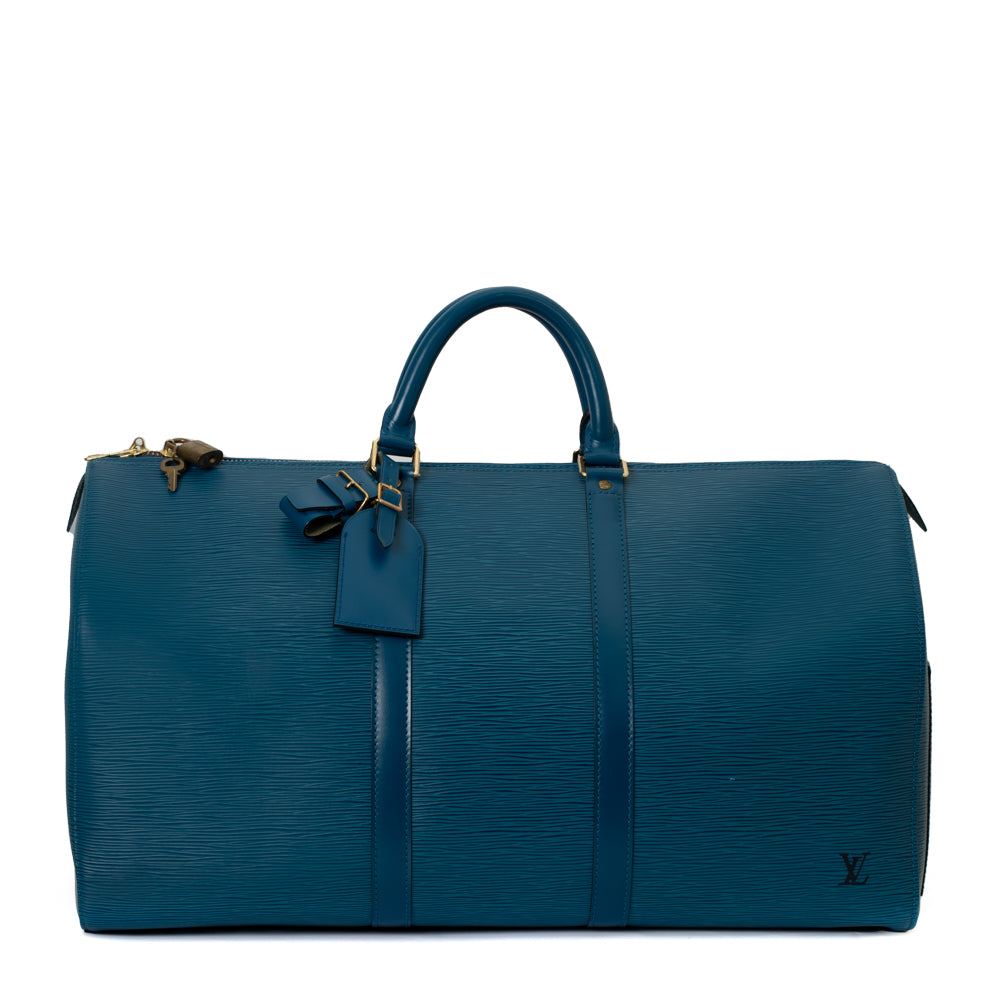 Keepall 50 Vintage en cuir épi bleu
