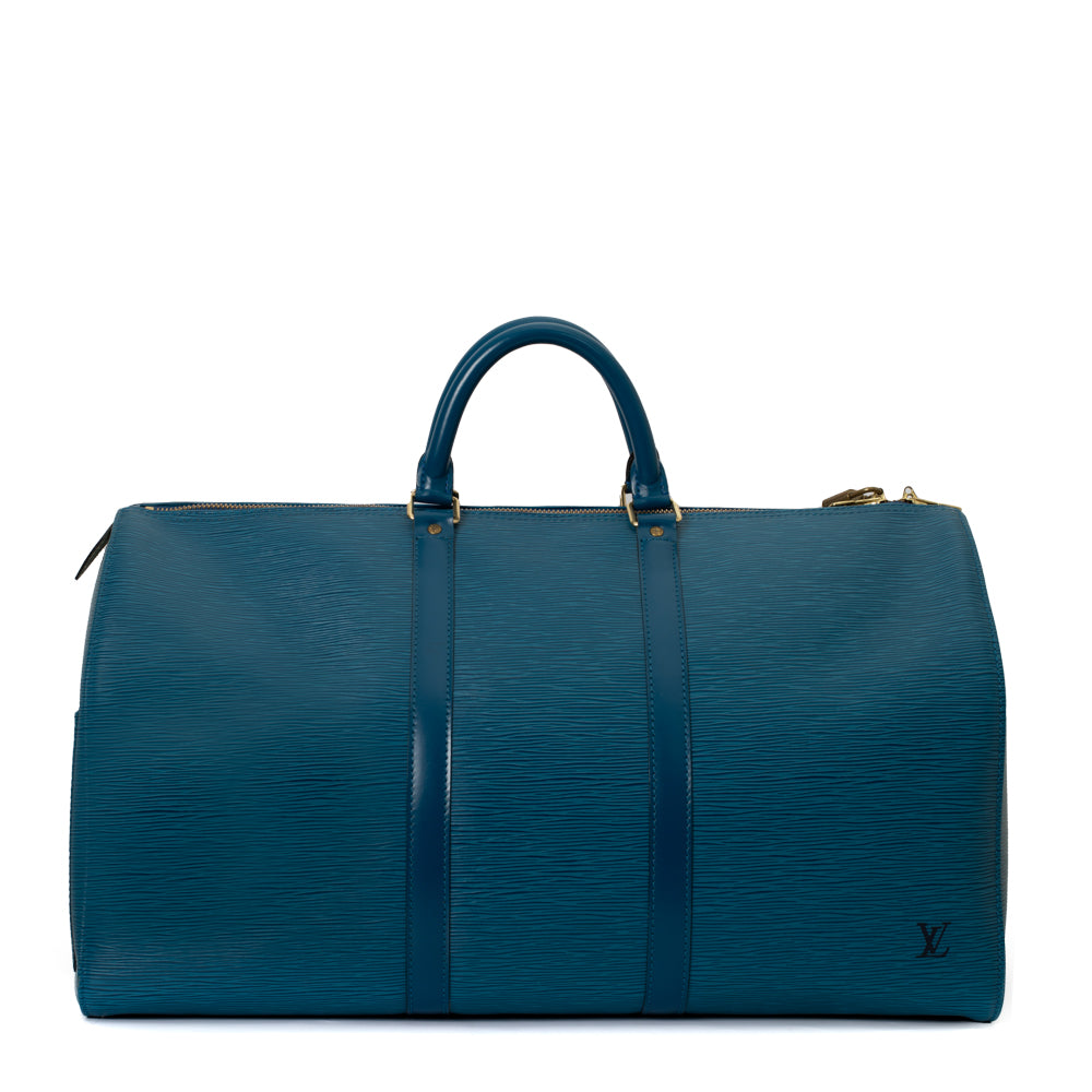 Keepall 50 Vintage en cuir épi bleu