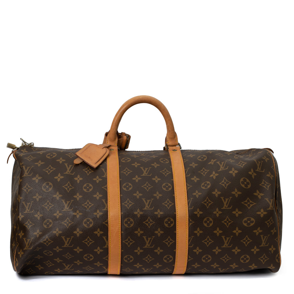 Keepall 55 Vintage en toile monogramme marron