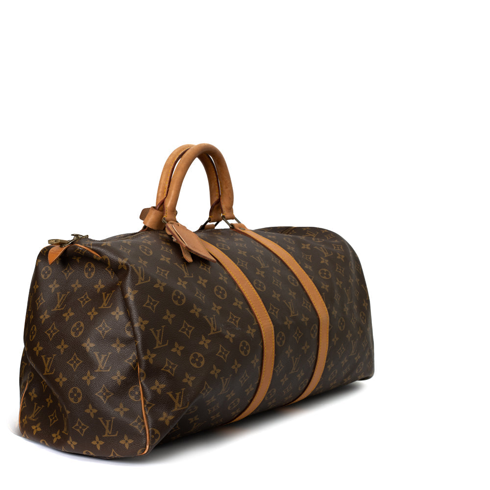 Keepall 55 Vintage en toile monogramme marron