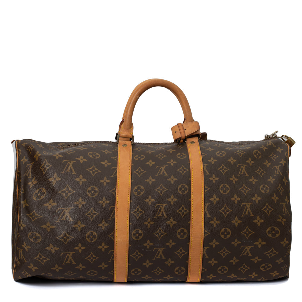 Keepall 55 Vintage en toile monogramme marron