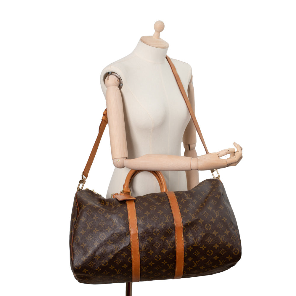 Keepall 50 Vintage en toile monogramme marron