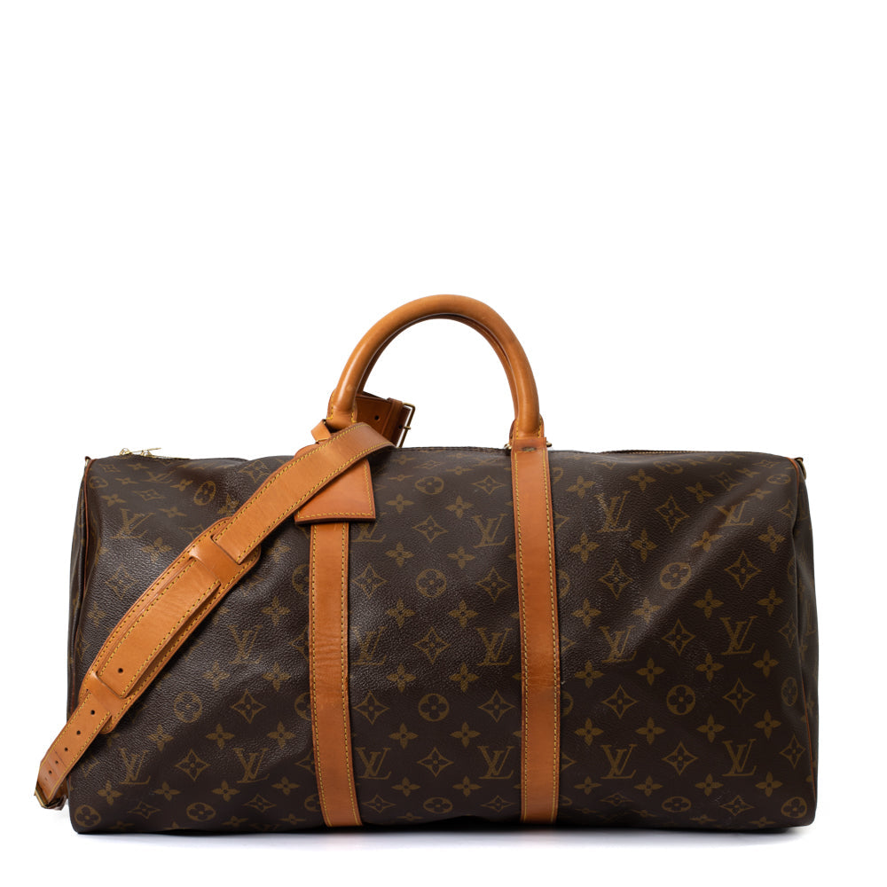 Keepall 50 Vintage en toile monogramme marron