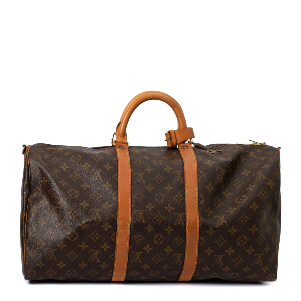 Keepall 50 Vintage en toile monogramme marron